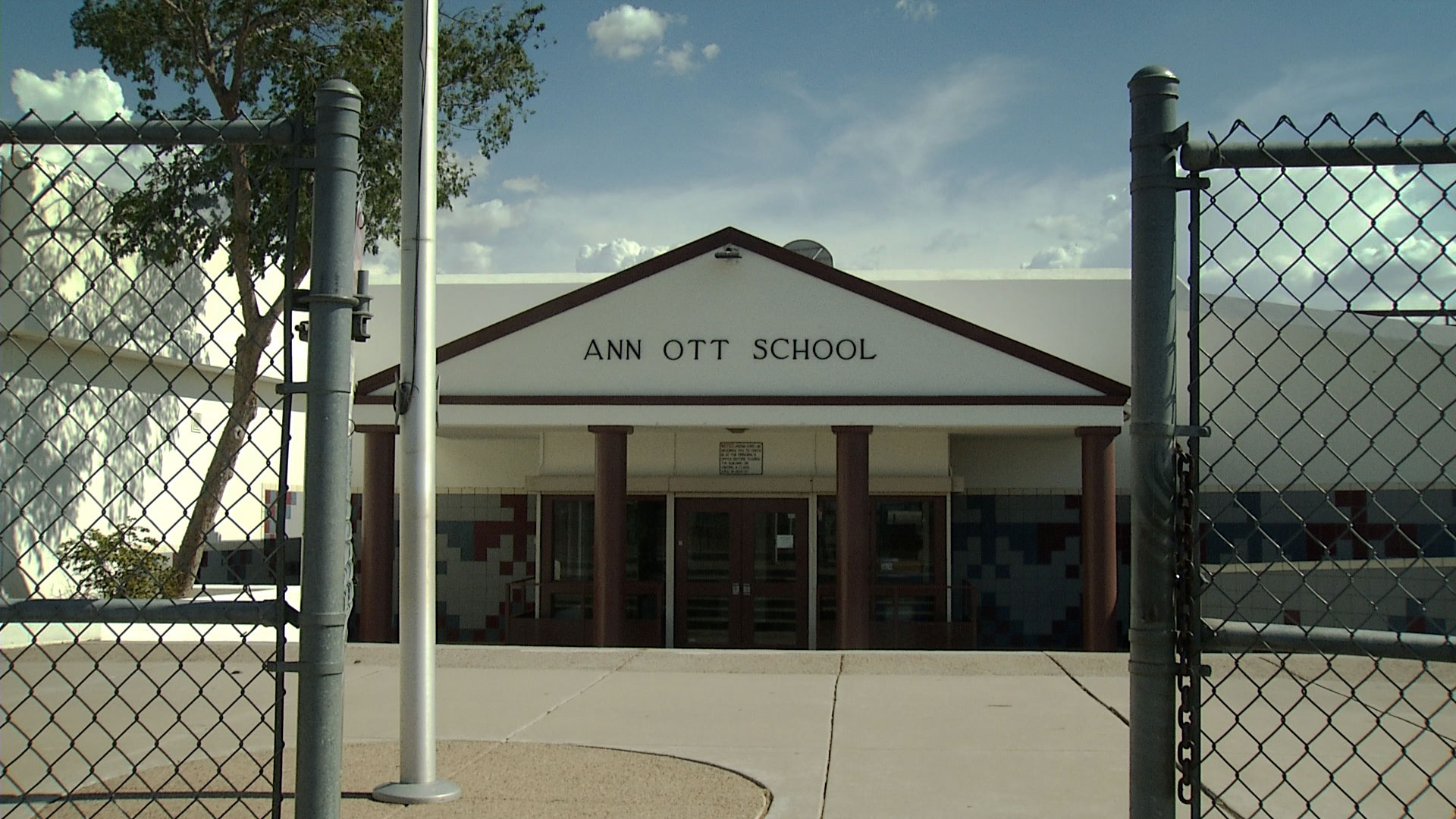The former Ann Ott Elementary School in Phoenix became a shelter for asylum-seeking families in July. The International Rescue Committee is overseeing renovations and operations at the shelter. 