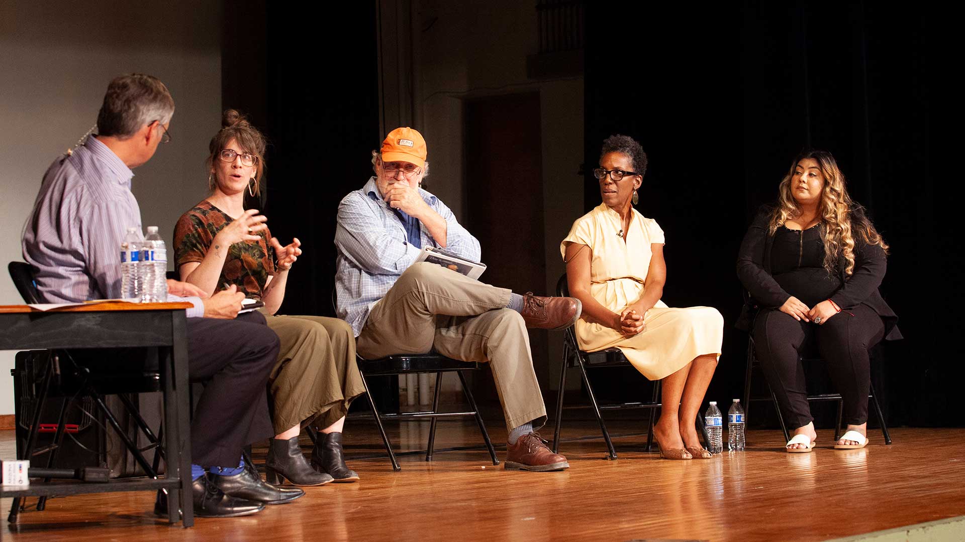 From left, The Buzz host Christopher Conover, Lisette DeMars, Scott Egan, Debi Chess Mabi and Gracie Soto.