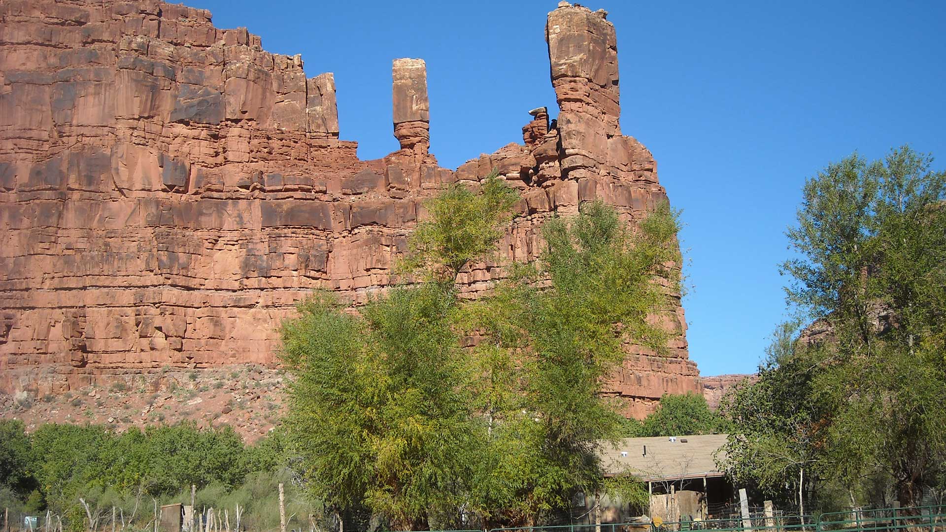 A farm in the village of Supai, in the Havasupai reservation in the Grand Canyon.