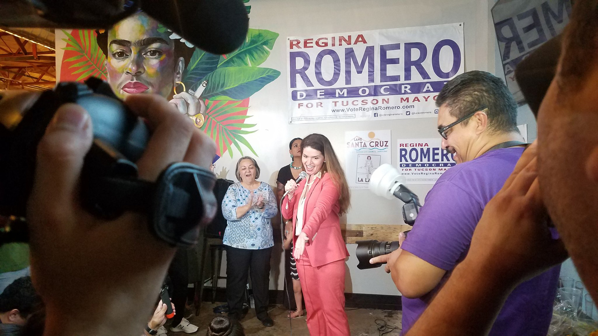 Tucson City Councilwoman Regina Romero claims victory in the race for the Democratic Party nomination for Tucson mayor, Aug. 27, 2019.