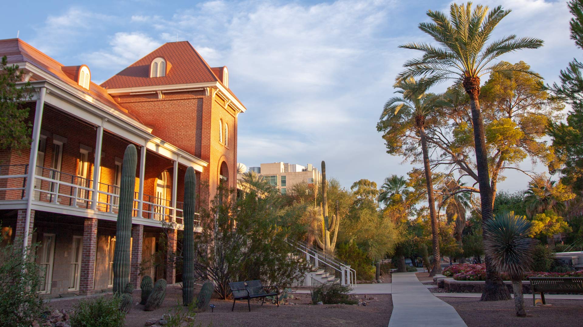 The west facade of Old Main on the campus of the University of Arizona. From August, 2019.