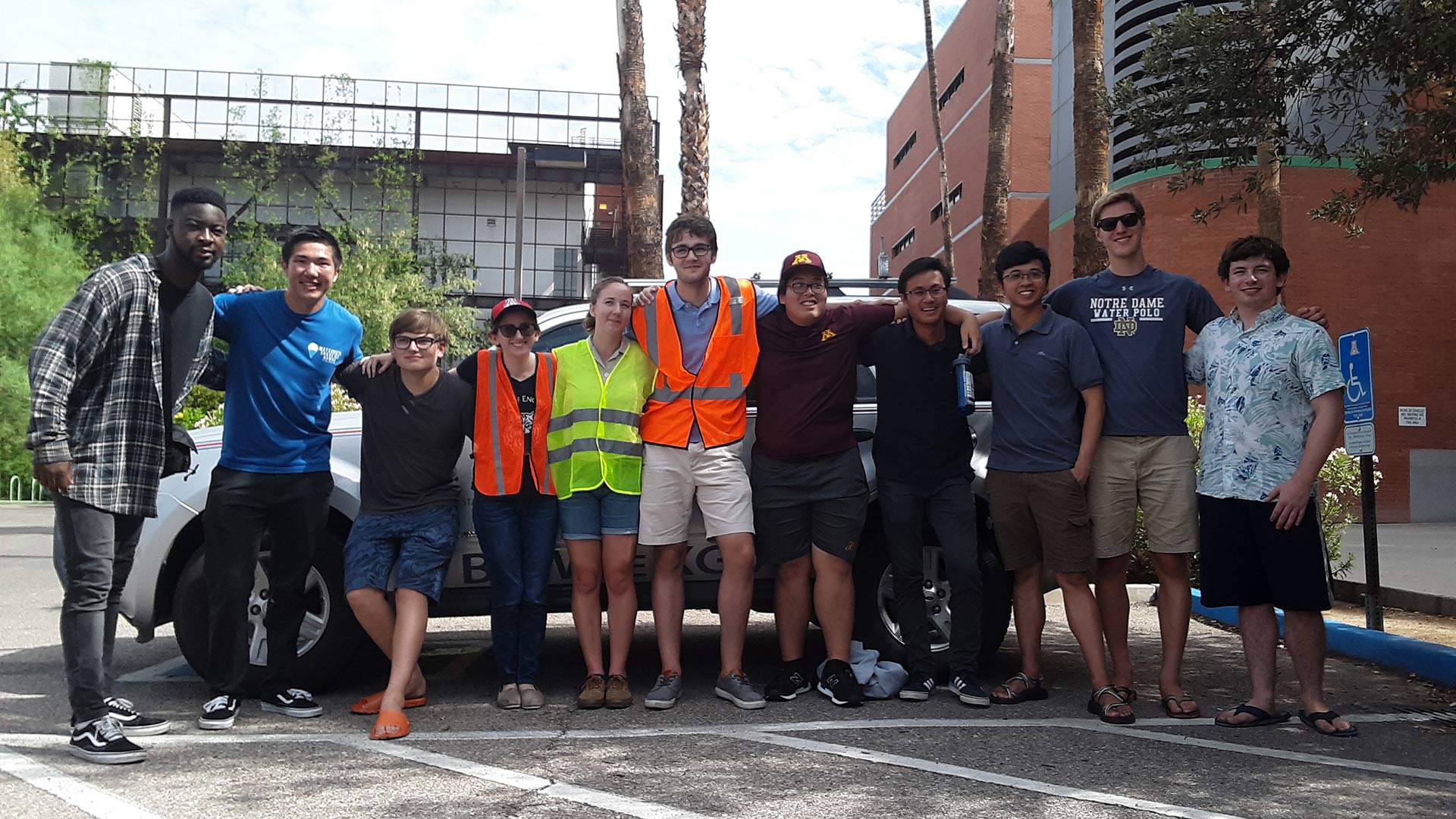 Summer students learning self-driving car technology at UA.