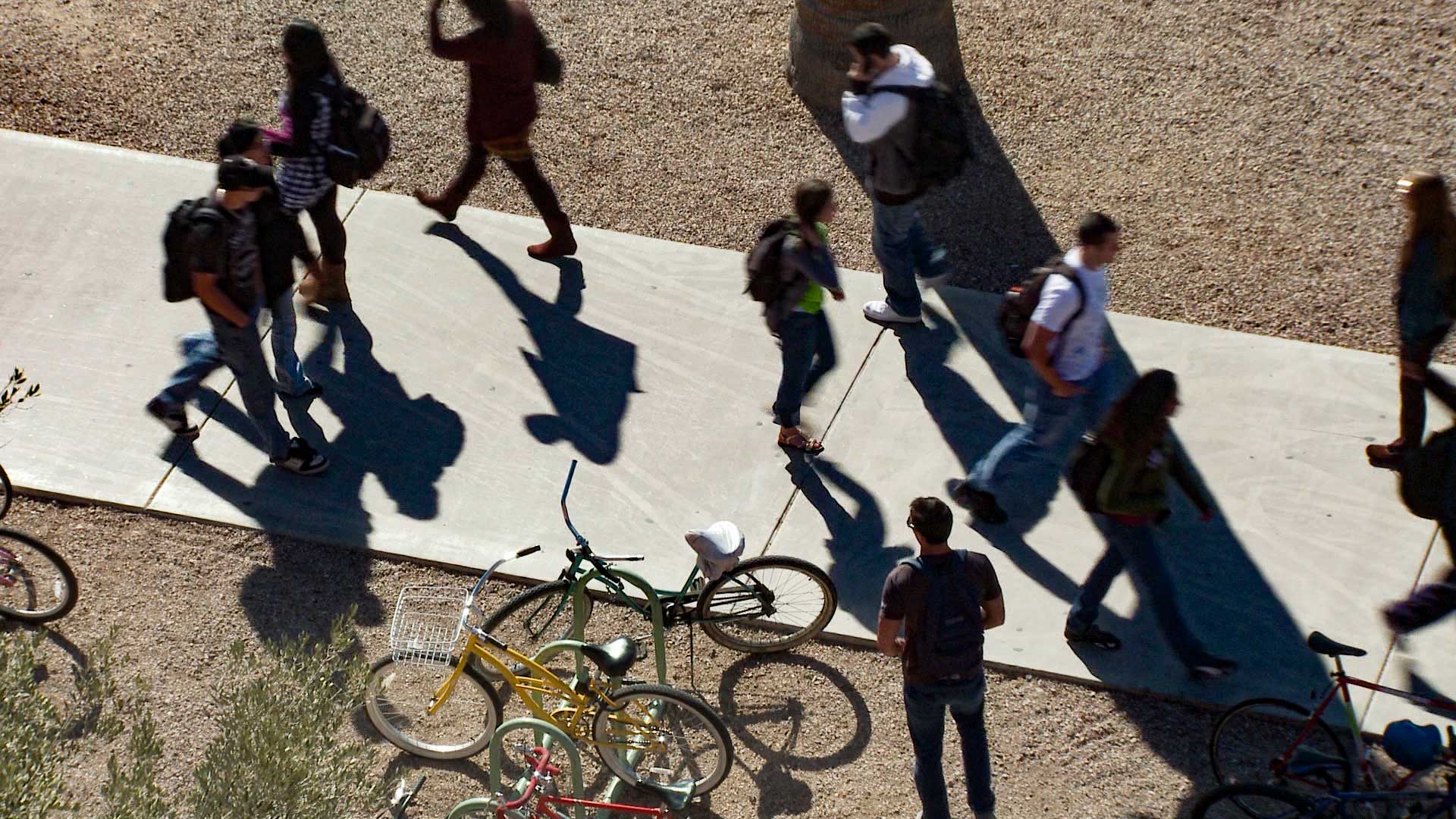 Students at the University of Arizona campus.