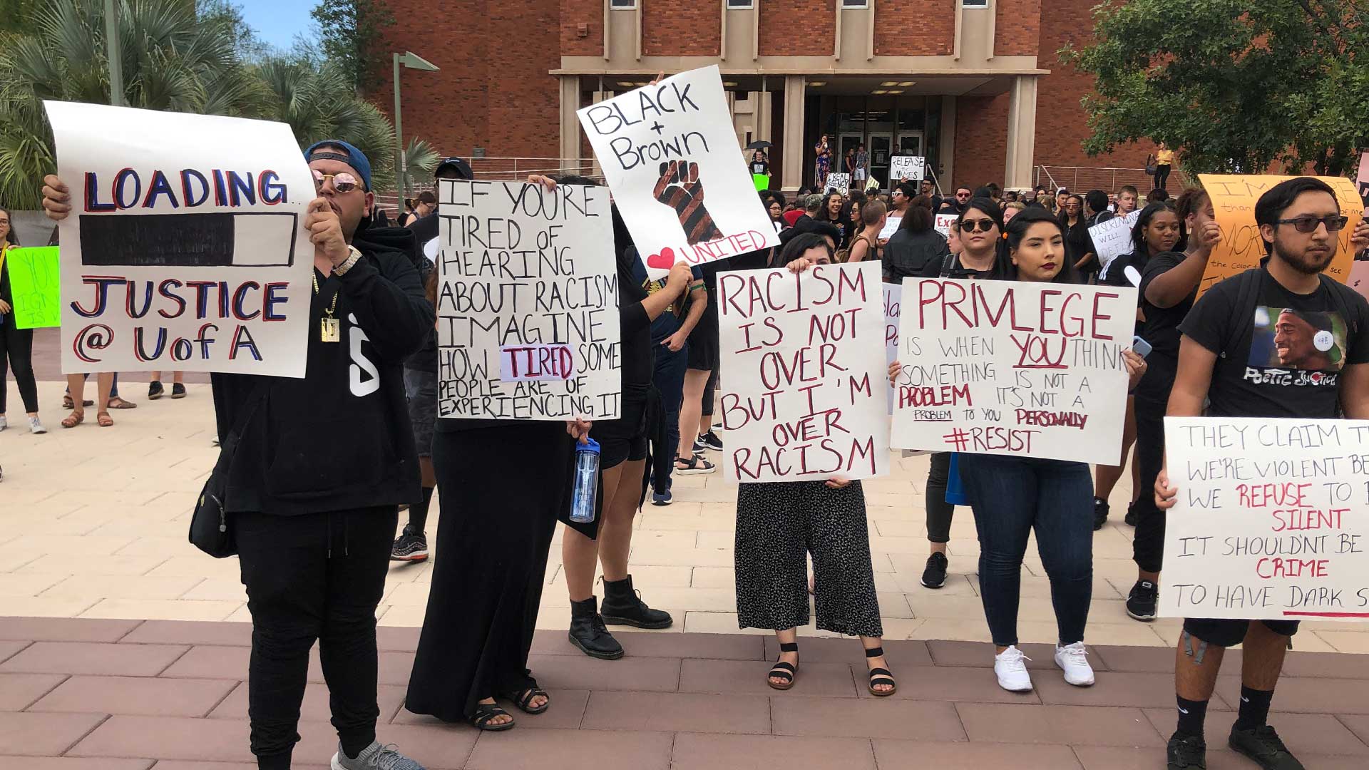 Students protest assault