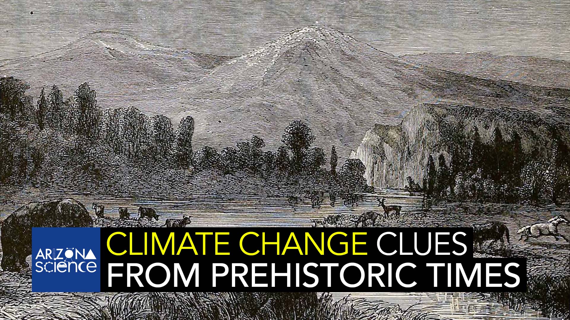 Landscape of the Pliocene Period, from Cyclopedia Universal History by John Clark Ridpath from 1895.