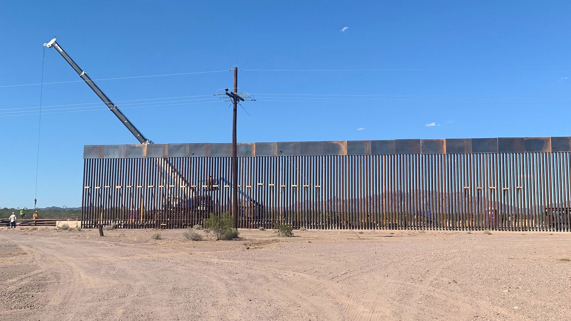 Construction on new border wall fencing at Organ Pipe Cactus National Monument in September, 2019.