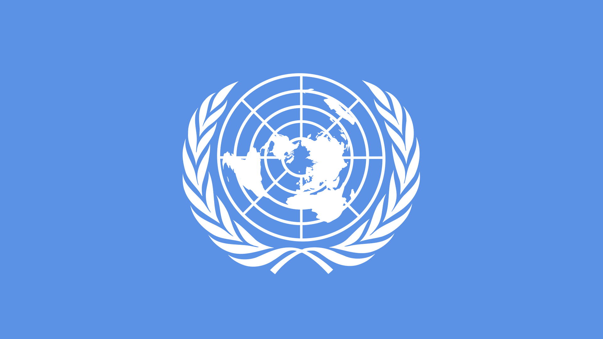 The flag of the United Nations.