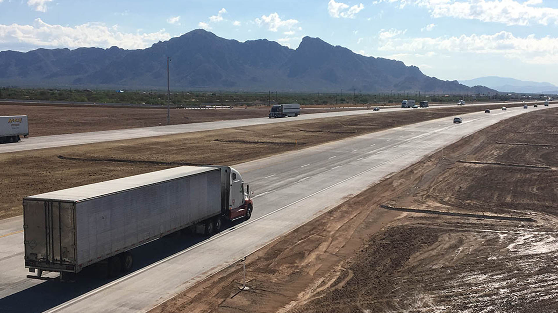 Interstate 10 near Eloy, now three lanes both directions.