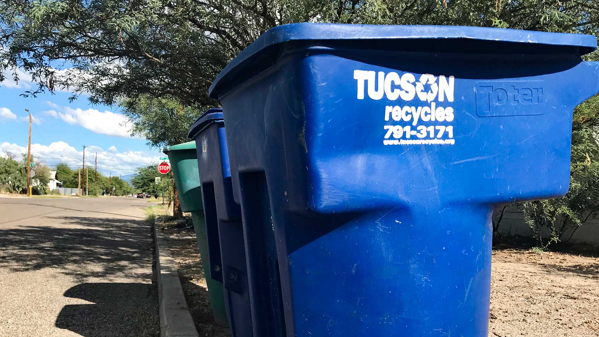 recycling trash bins