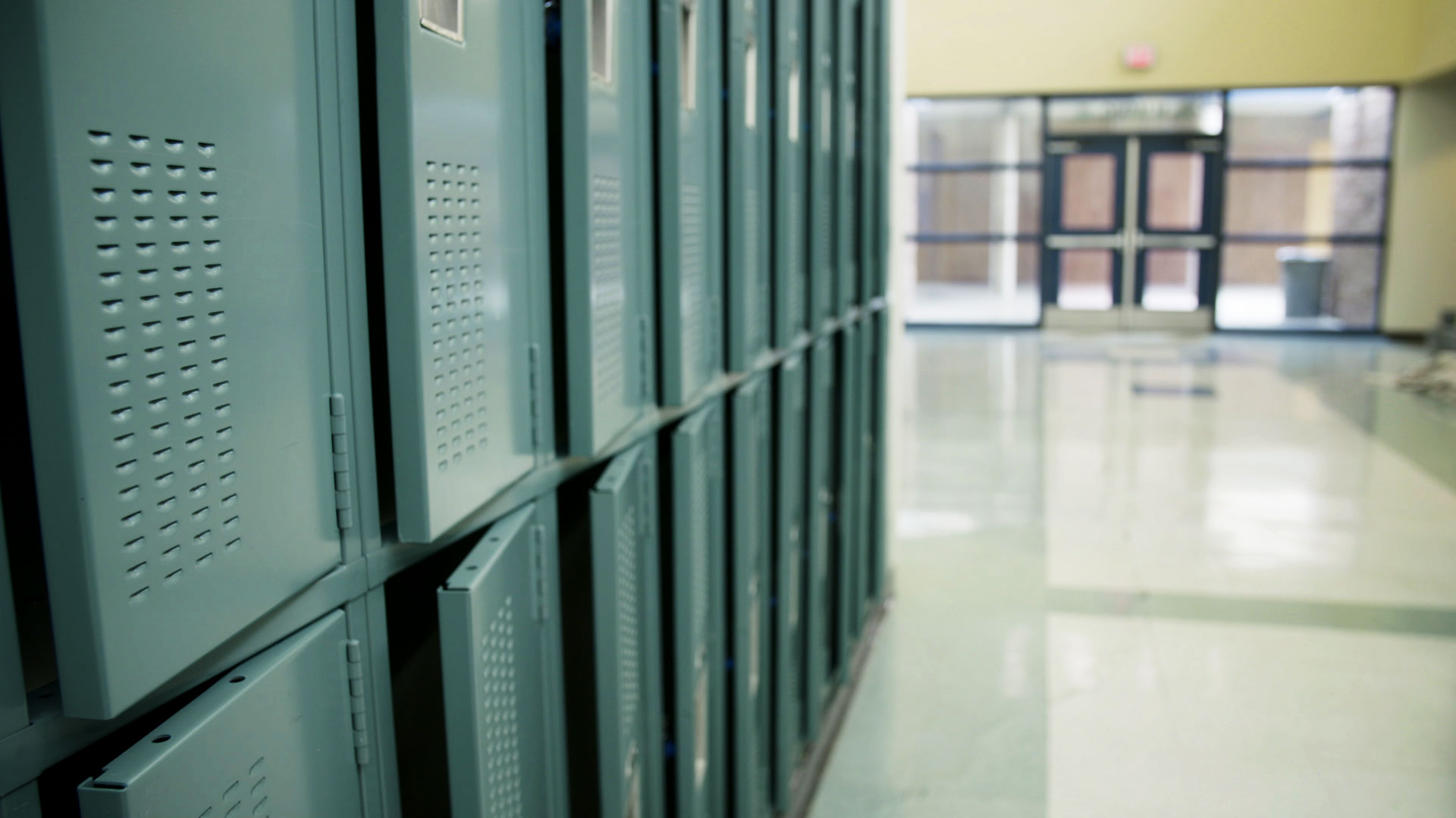 File image of a row of lockers in a school. 