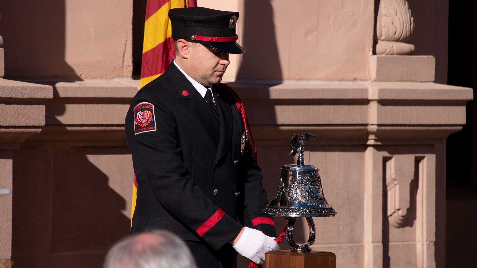 A bell is rung Jan. 8, 2020, commemorating the 19 people who were killed or wounded during the mass shooting in Tucson on Jan. 8, 2011. 