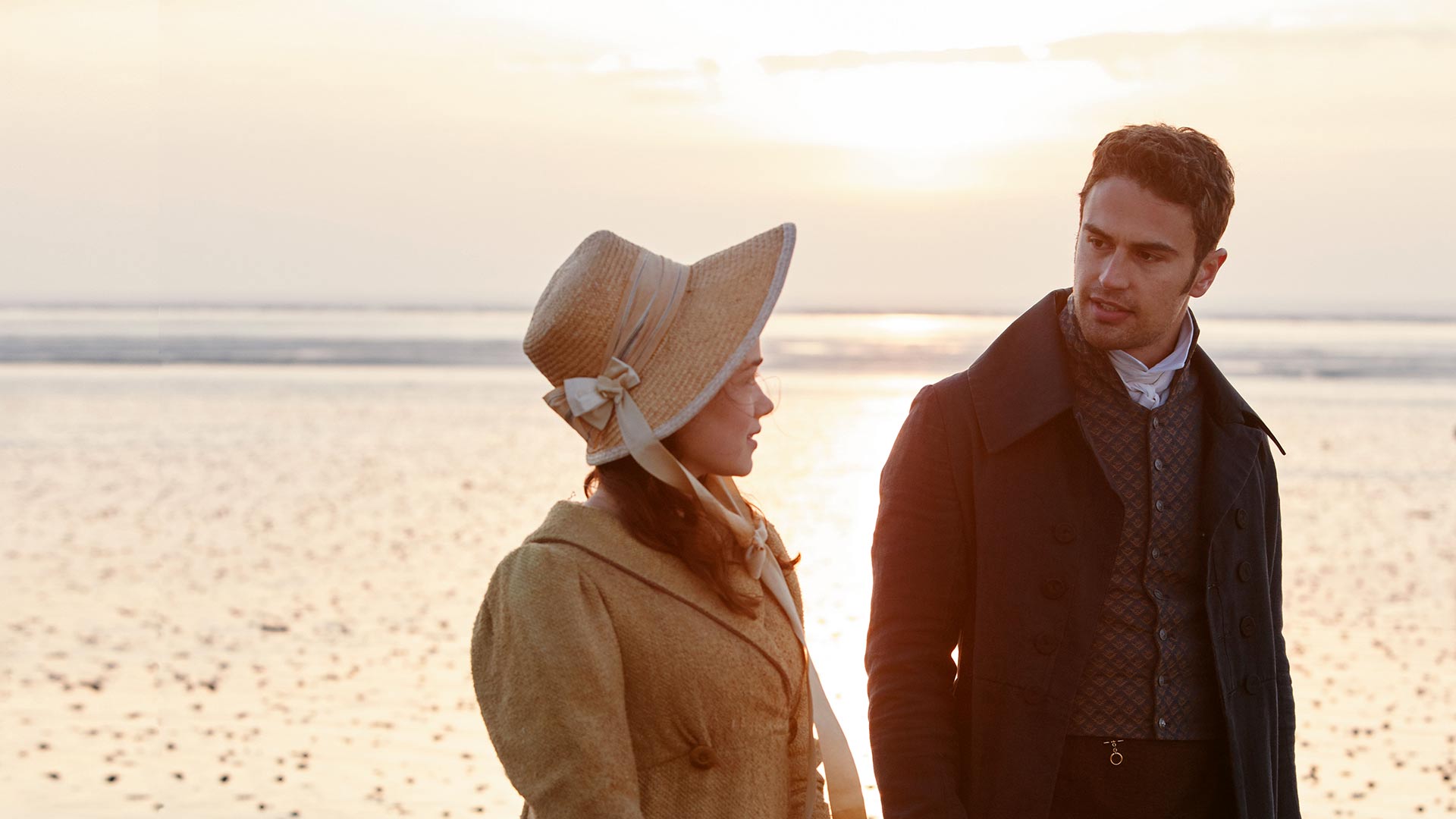 Charlotte Heywood (ROSE WILLIAMS) and Sidney Parker (THEO JAMES)
