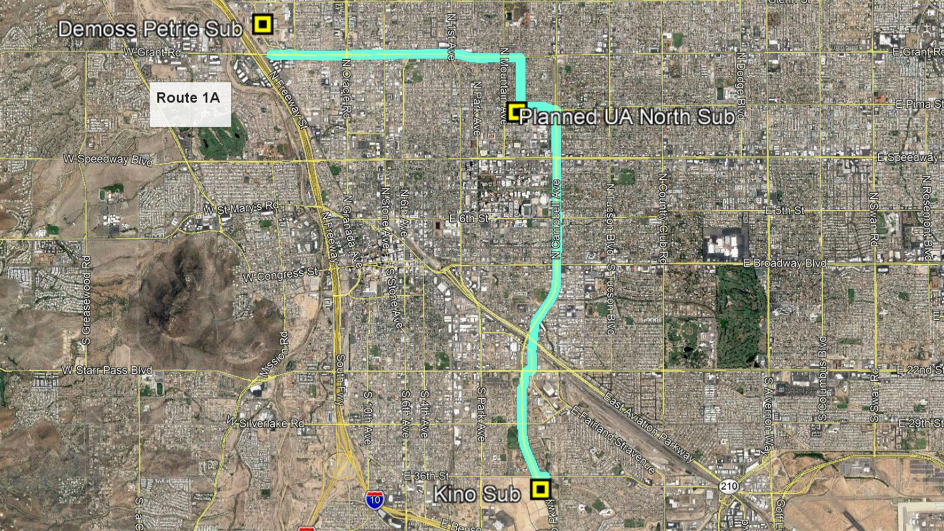 TEP transmission line route