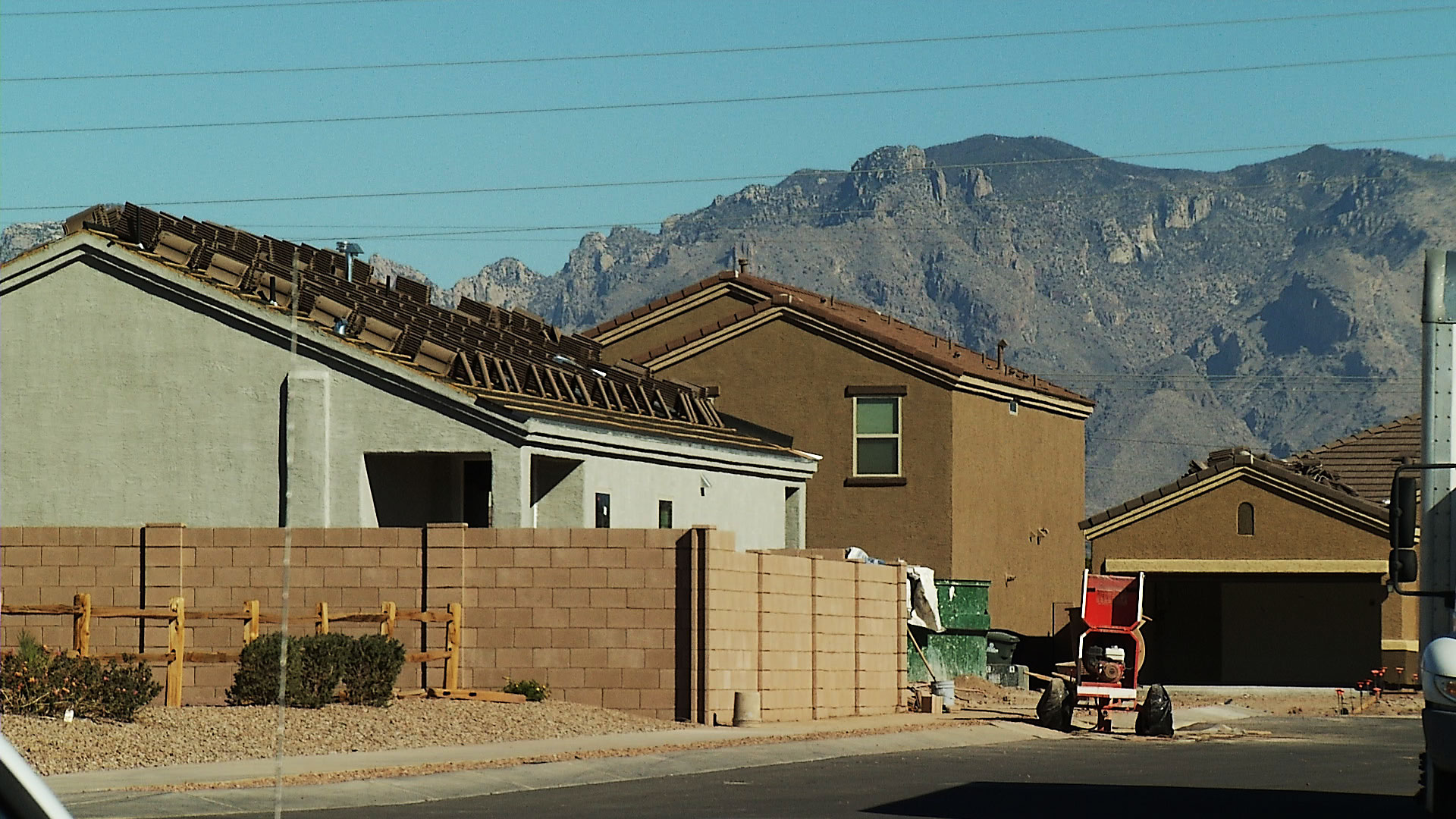 A housing subdivision under construction in Tucson off Silverbell Road. December 2020.