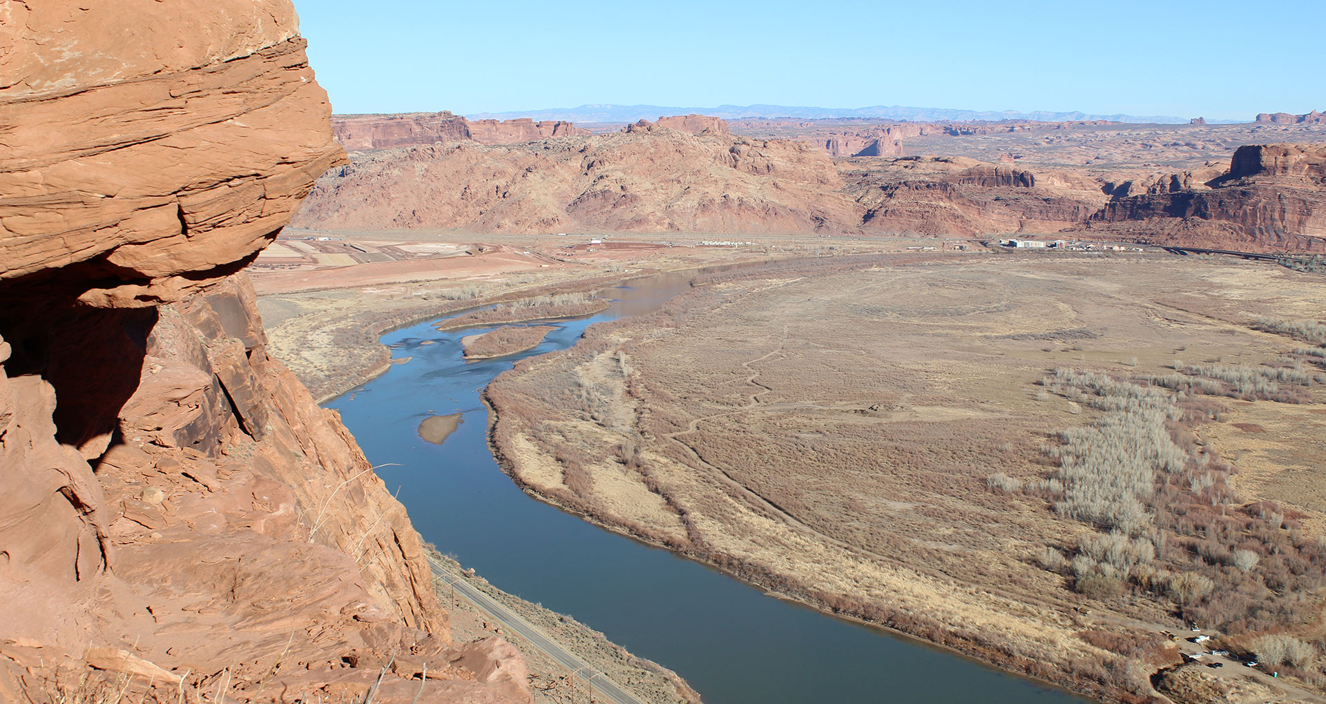 This stretch of the Colorado River near Moab, Utah is currently in extreme drought. 