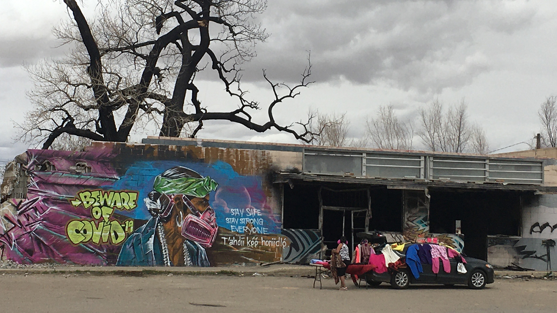 Mural on the side of building in Shiprock, New Mexico, in the Nation Nation March 22, 2020. 