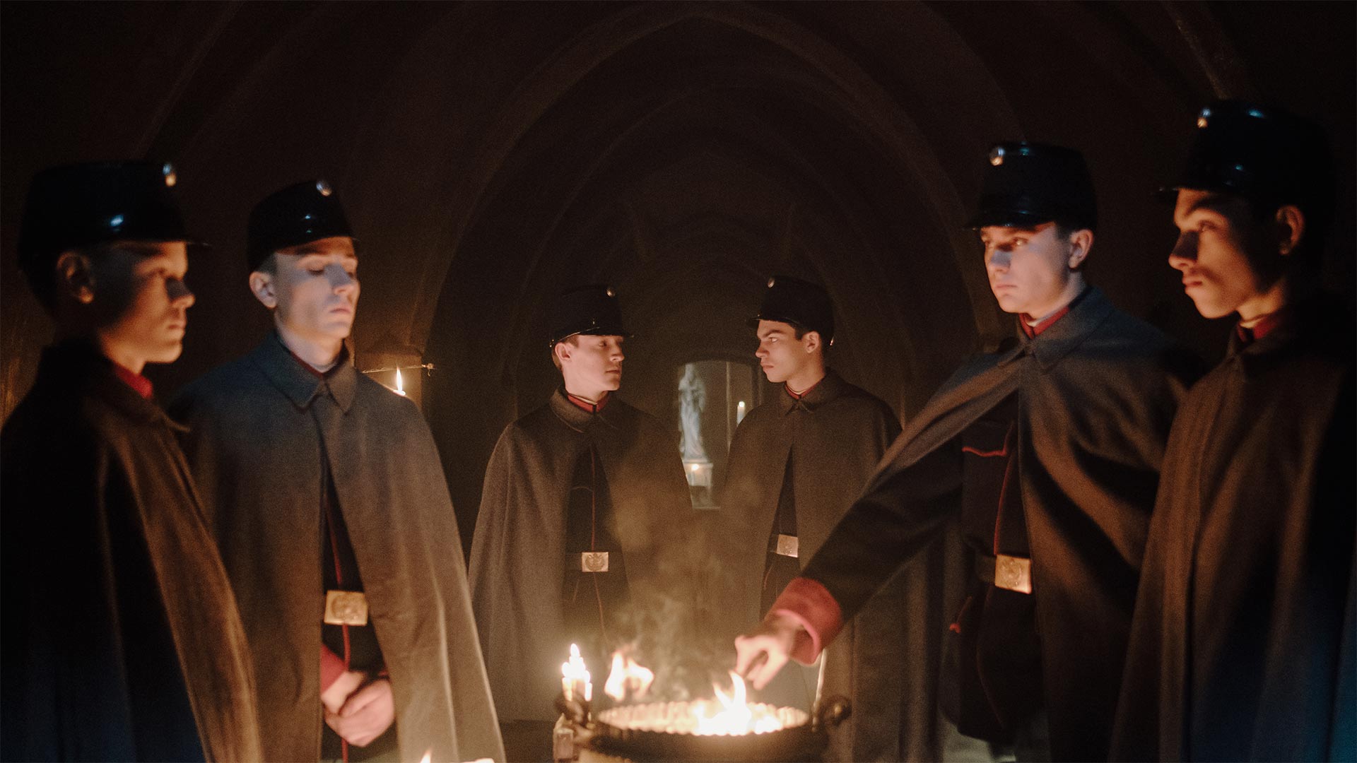 The boys at St Florians prepare for a ritual.