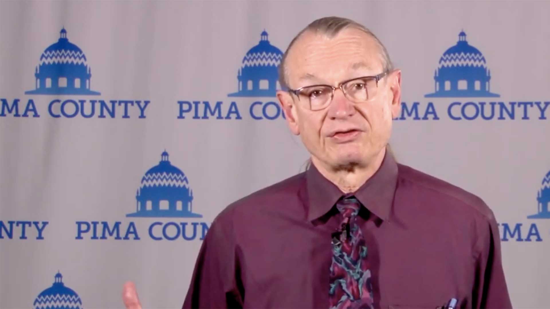 Still image from a video of Pima County Public Health Director Bob England in a March 20 briefing.