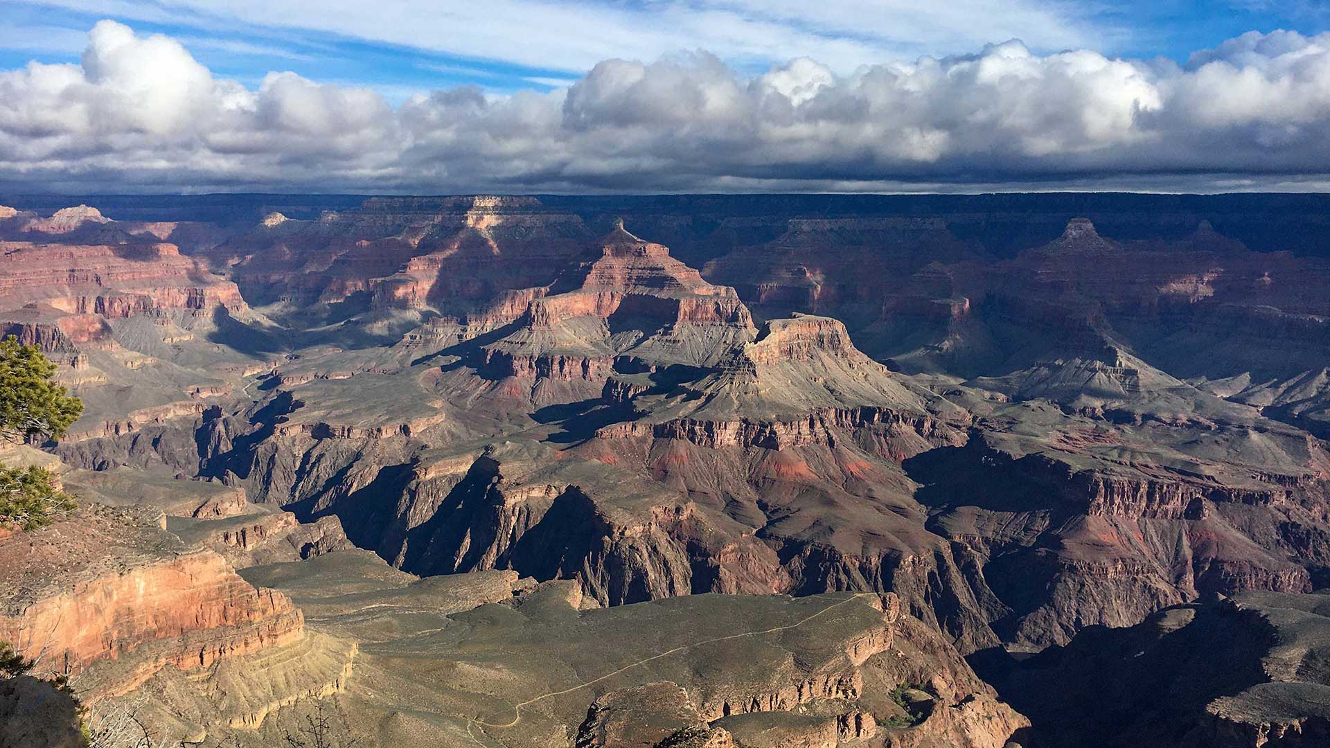 March 18, 2020 view from Yavapai Point on the Grand Canyon's South Rim. 