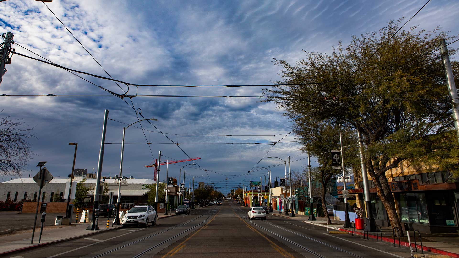 Fourth Avenue, an important commercial and entertainment hub in Tucson, is quiet on Sunday, March 22.