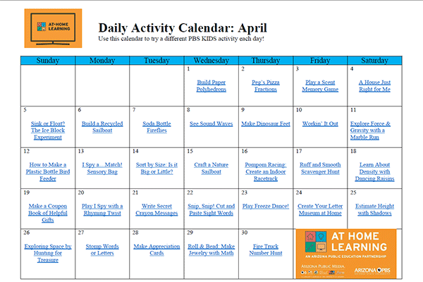 Daily Activity Calendar