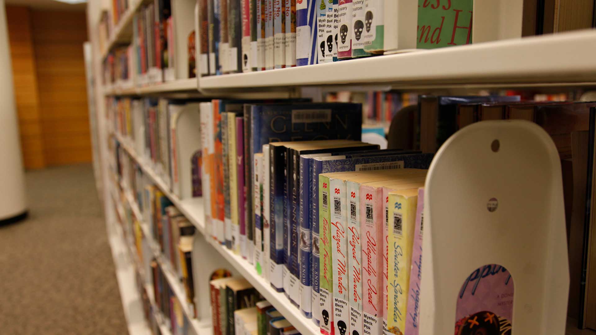 Pima County Library bookshelves.