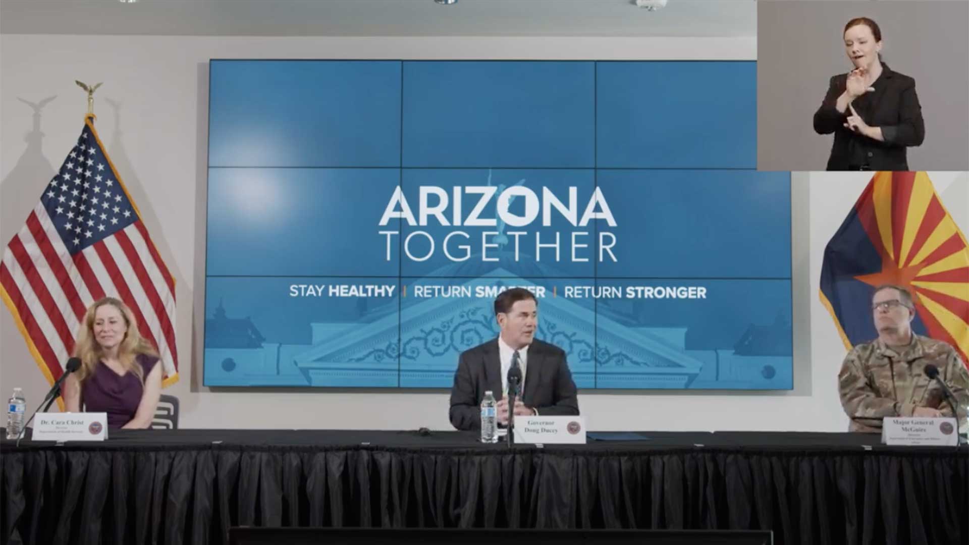 Gov. Doug Ducey delivers an update on the state's COVID-19 response, May 20.