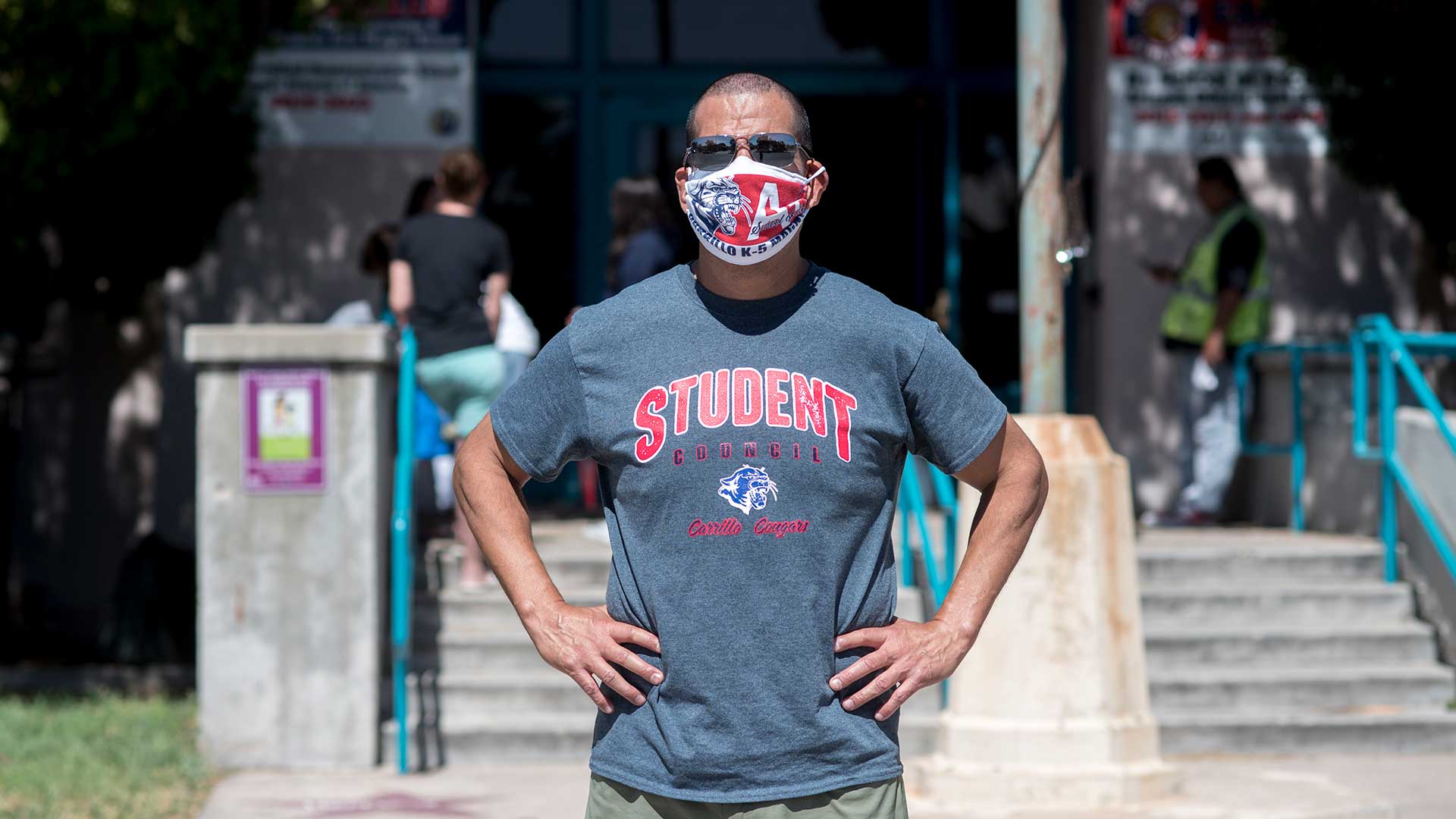 Magnet Coordinator Robert Villanueva outside Carrillo Elementary School in central Tucson.