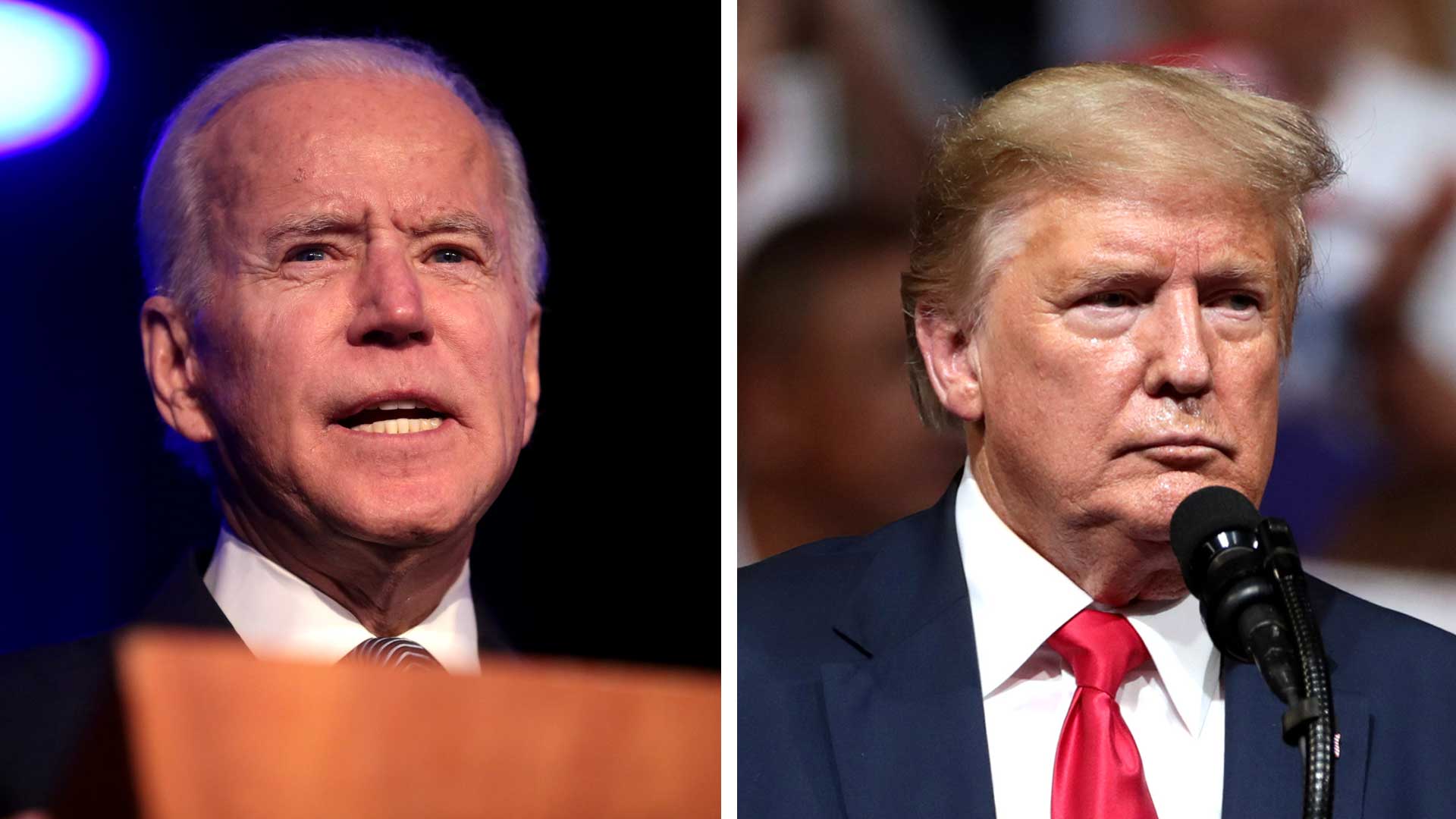 Former Vice President Joe Biden and President Donald Trump.