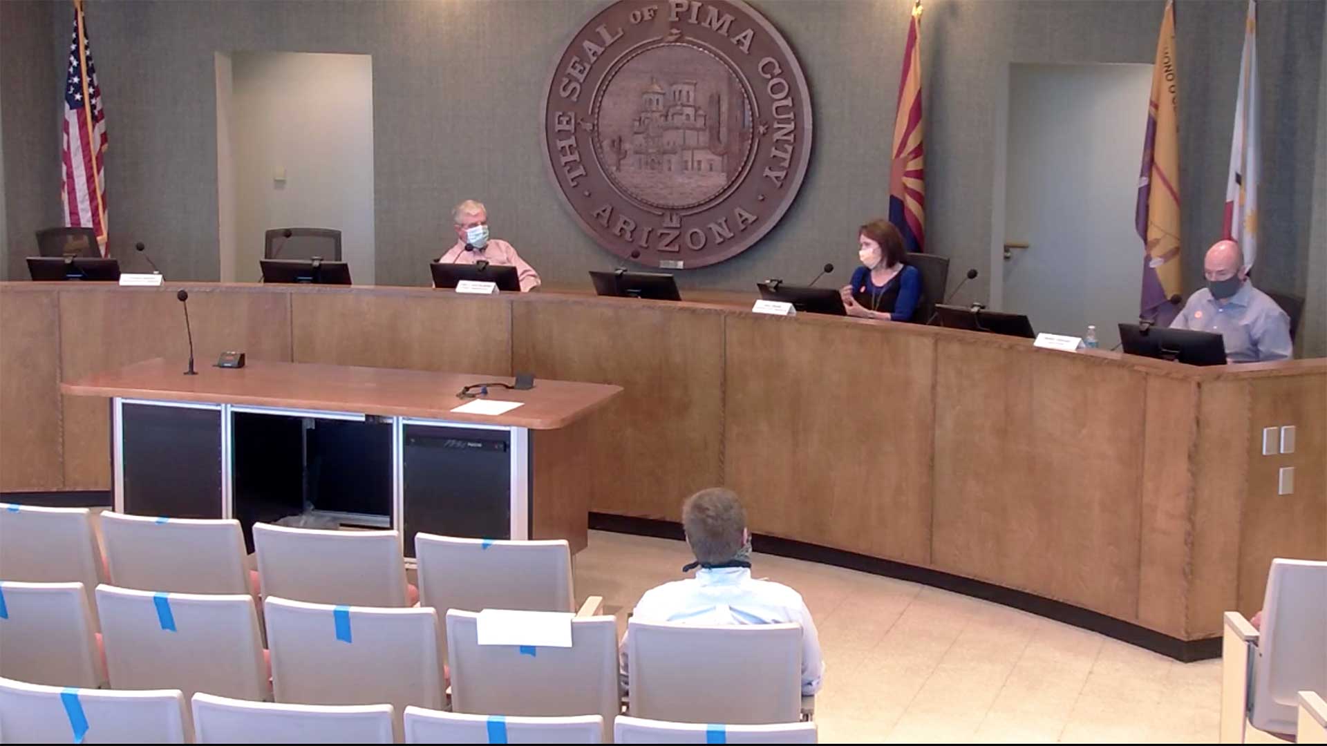 The Expediting Government Regulations Subcommittee meeting May 7, 2020, reviewed best practices to operate during the pandemic from different industries task forces in this still image from a Facebook Live video. Some members of the groups attended in-person, others called in. 