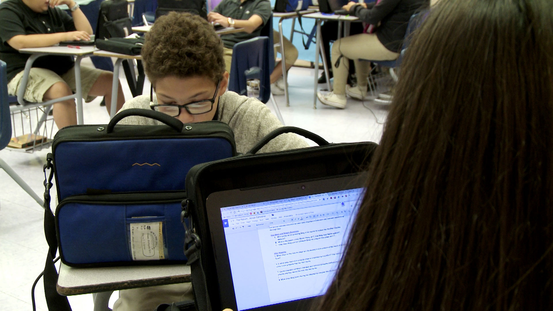 File image of students using school-provided laptops in the Sunnyside Unified School District. 