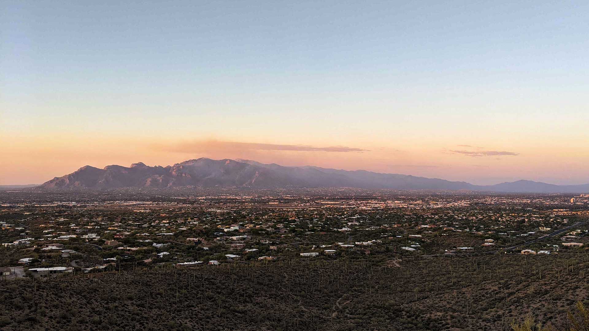 Smoke drifts from the Bighorn Fire in the Santa Catalina mountains, June 11, 2020.