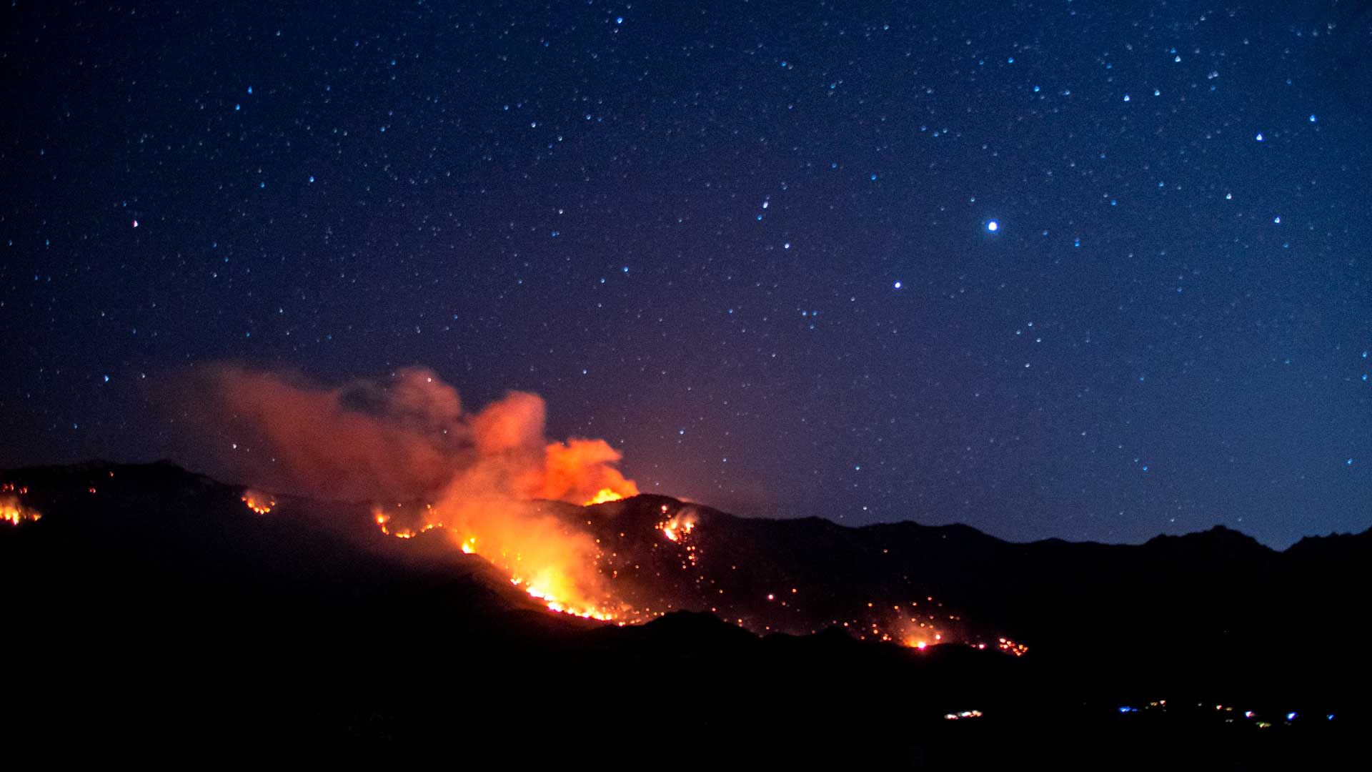 The Bighorn Fire burns near Golder Ranch on June 20, 2020