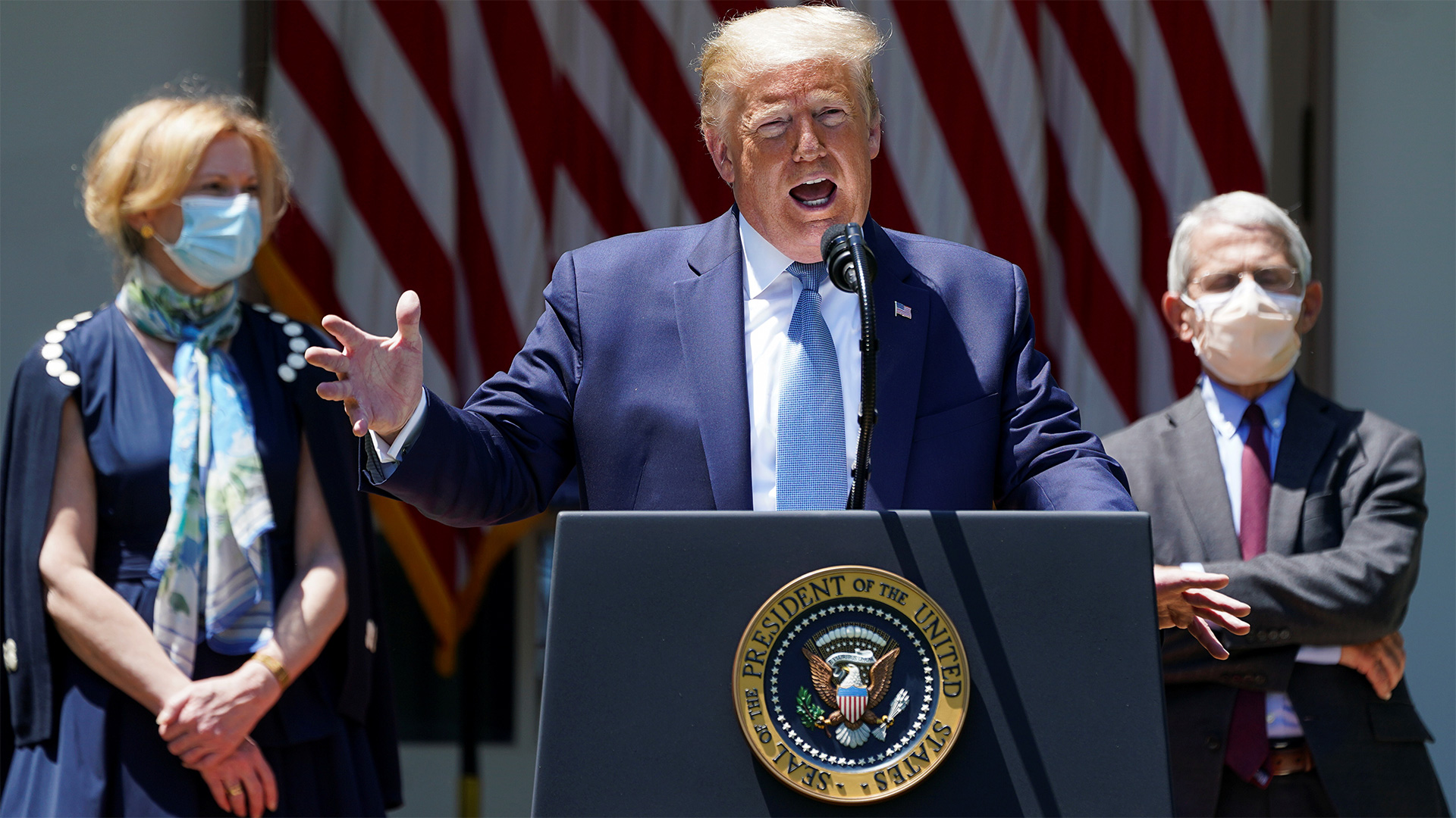 President Trump holds coronavirus response event in the Rose Garden at the White House in Washington. May 15, 2020.