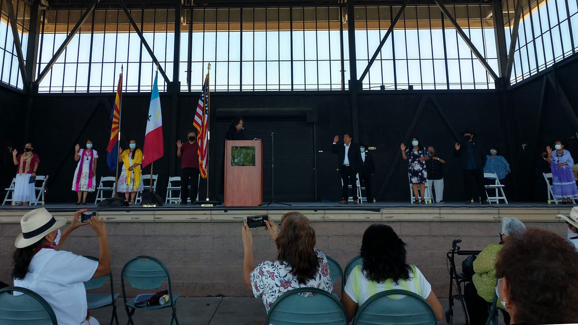 The 2020-2024 Pascua Yaqui Council being sworn in Monday, June 8, 2020. This photo was originally posted on  the tribe's Facebook page.