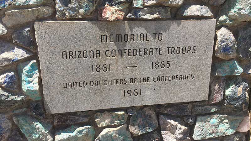 The memorial to Arizona Confederate troops at Wesley Bolin Memorial Plaza near the Capitol was erected in 1961.