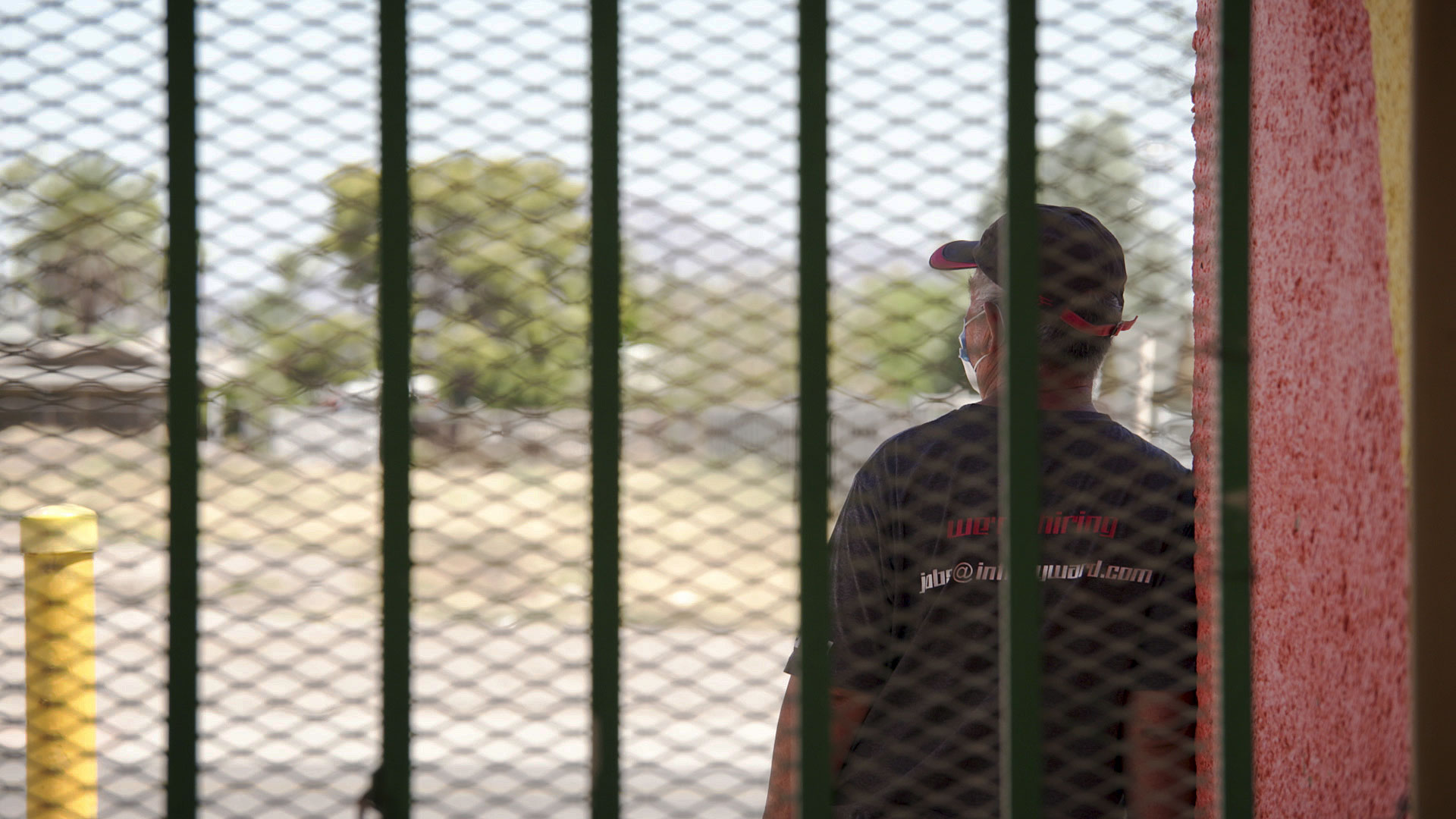 A man wears a face mask while standing outdoors in the town of Guadalupe on July 7, 2020.