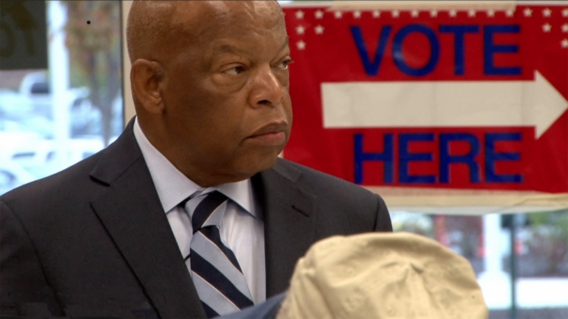John Lewis about to vote at his polling station in Atlanta, Georgia.