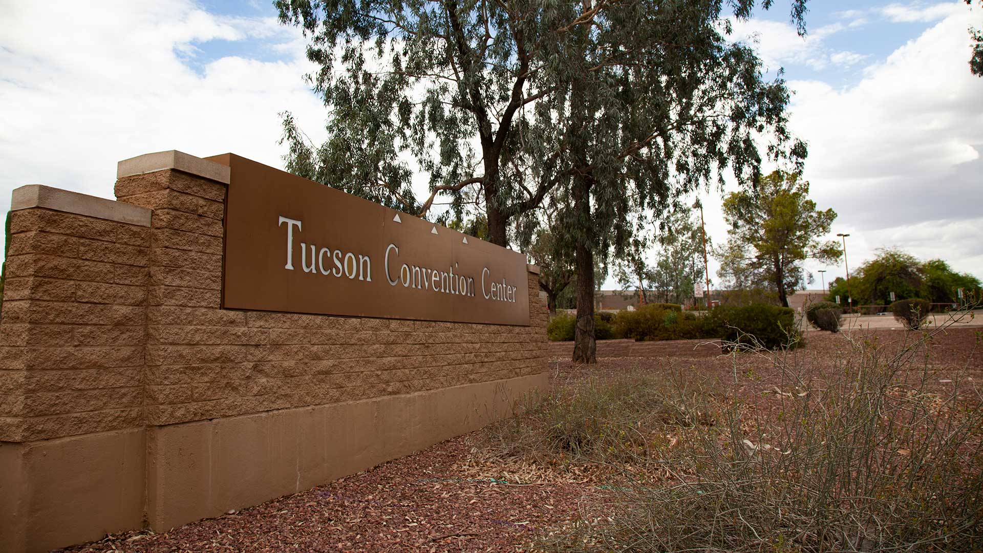 A sign outside of the Tucson Convention Center.