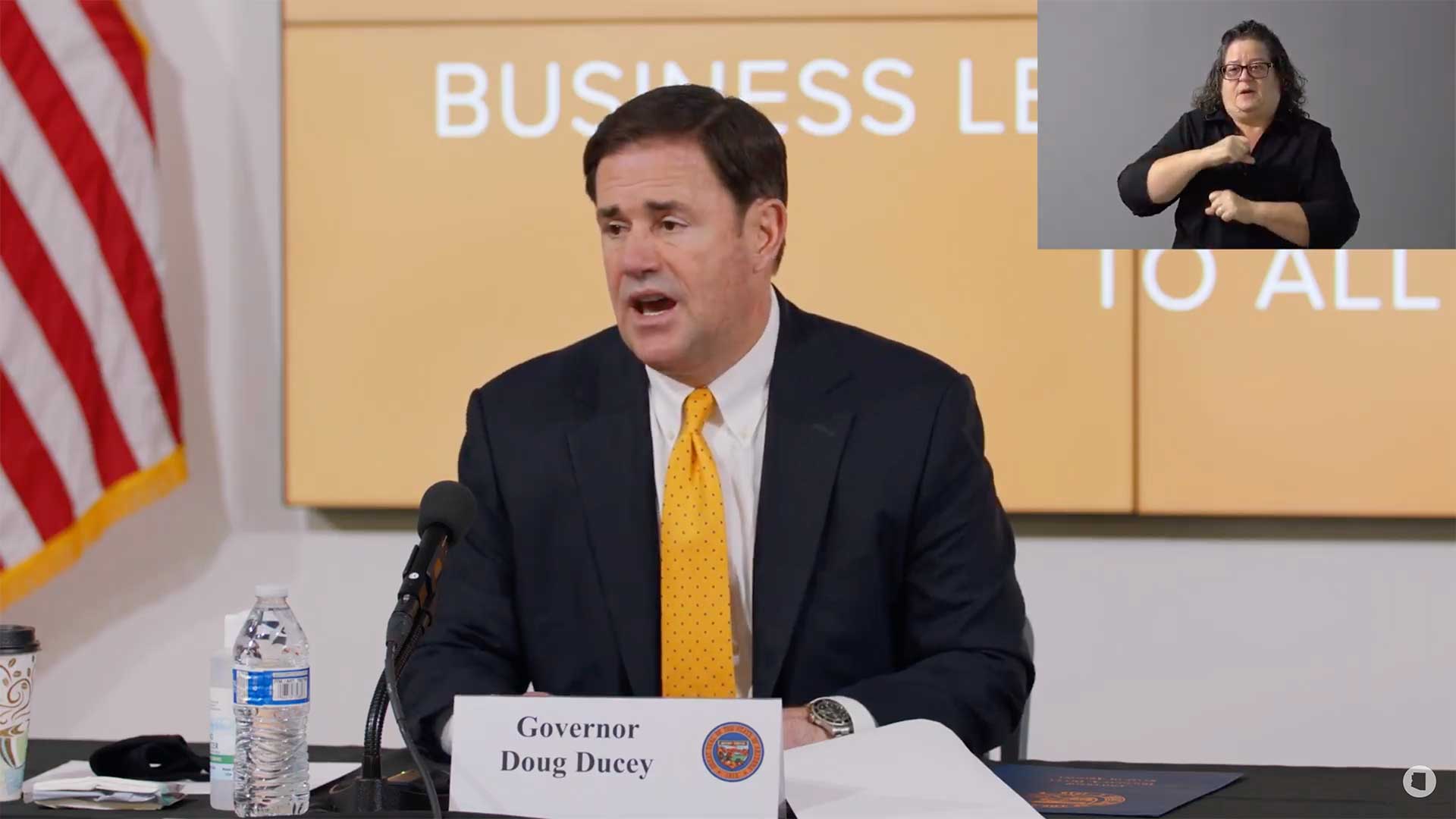 Gov. Doug Ducey at a July 23 media update on the state's coronavirus response. 