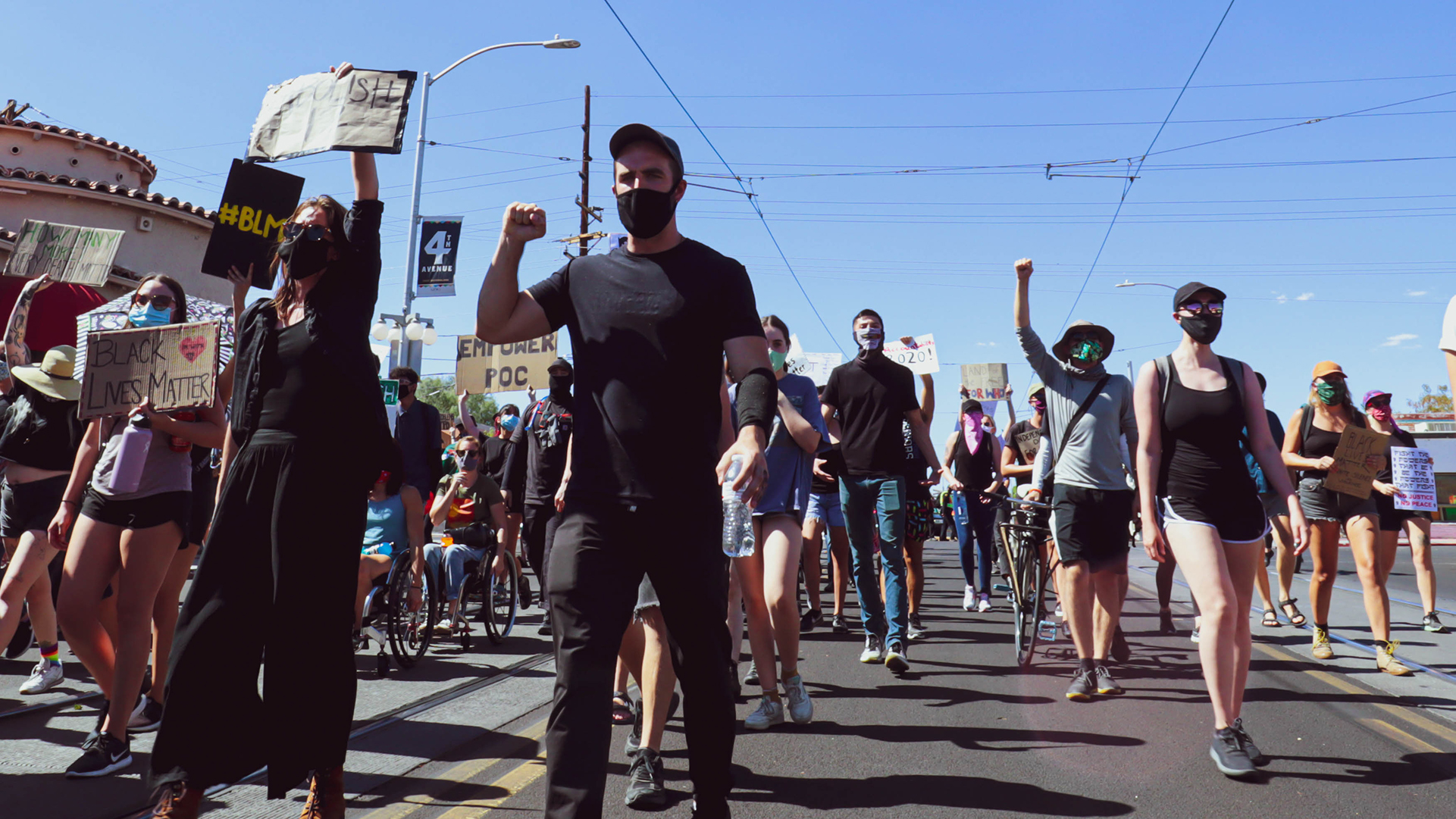 During the "March for Justice" in Tucson on July 4, 2020, protesters were chanted the names of Breonna Taylor and George Floyd, Black Americans who were killed by police officers.