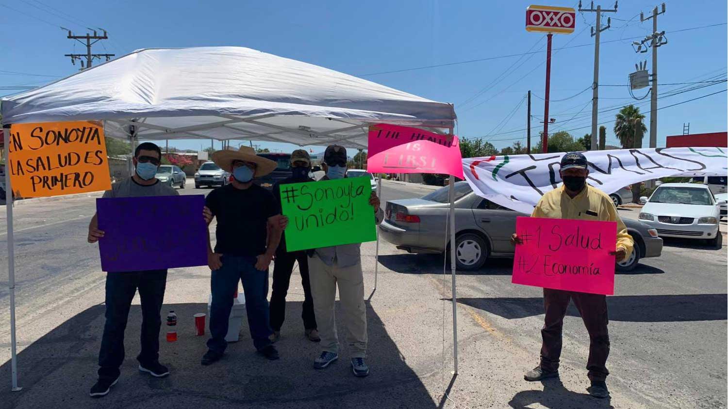 Demonstrators in Sonoyta, Sonora, are blocking southbound tourists from entering Mexico at the Lukeville-Sonoyta port of entry over coronavirus concerns.