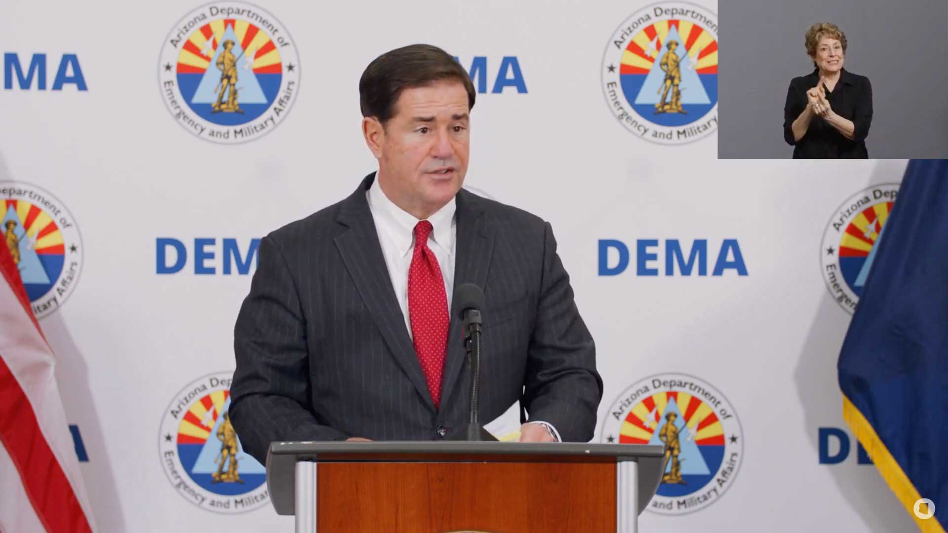 Arizona Gov. Doug Ducey gives an update on the state's COVID-19 response, Aug. 20, 2020.
