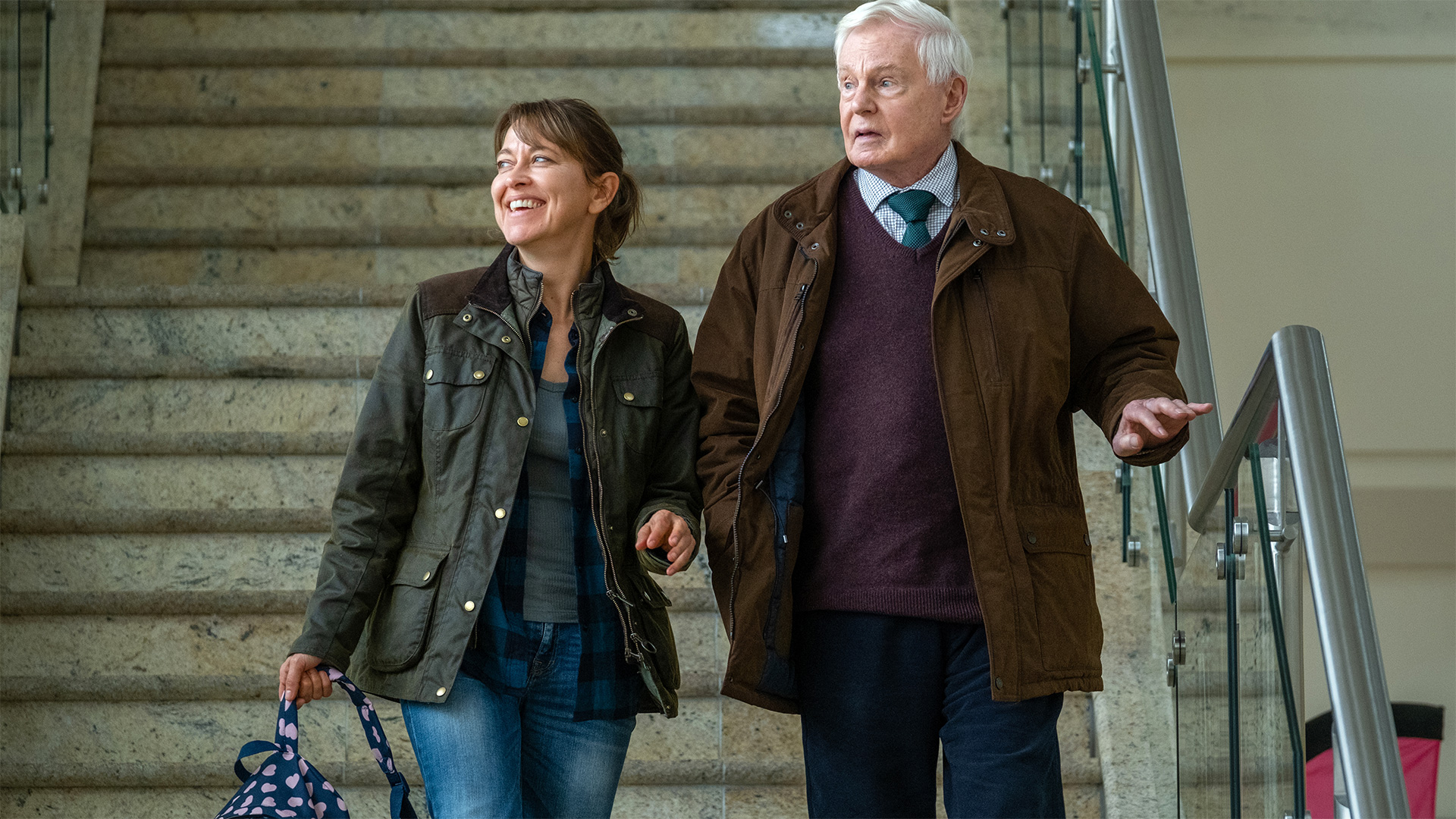 GILLIAN (Nicola Walker) and ALAN (Derek Jacobi)
