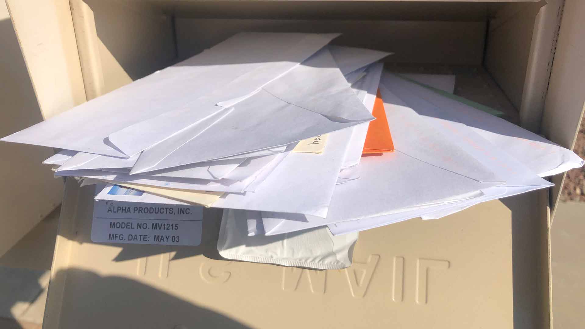 Letters mailed from around the country to Tucson.  September 2020