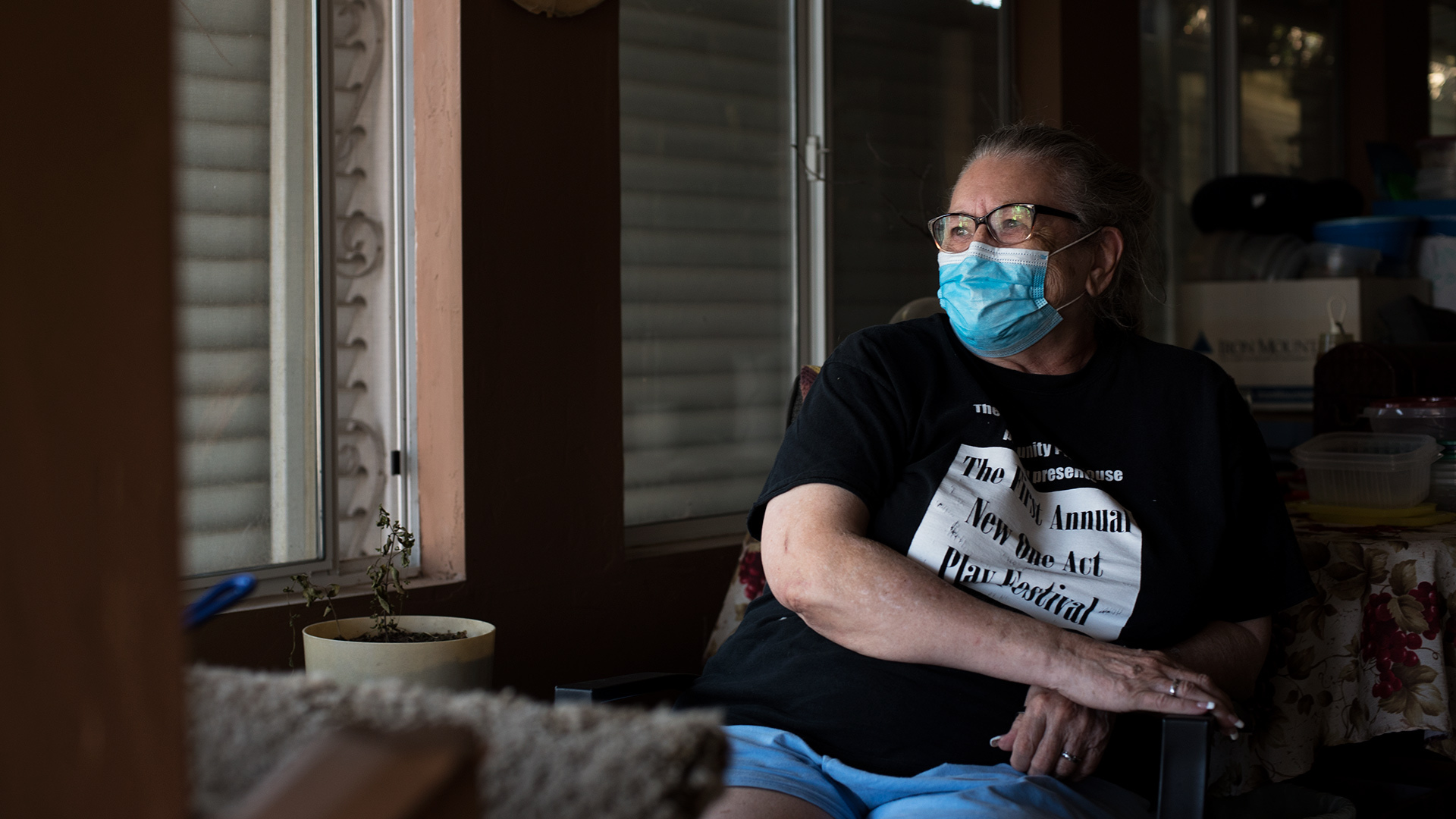 Barbara Tobiasson pictured at her home at the Swan Lake Estates mobile home park on Aug. 31, 2020.