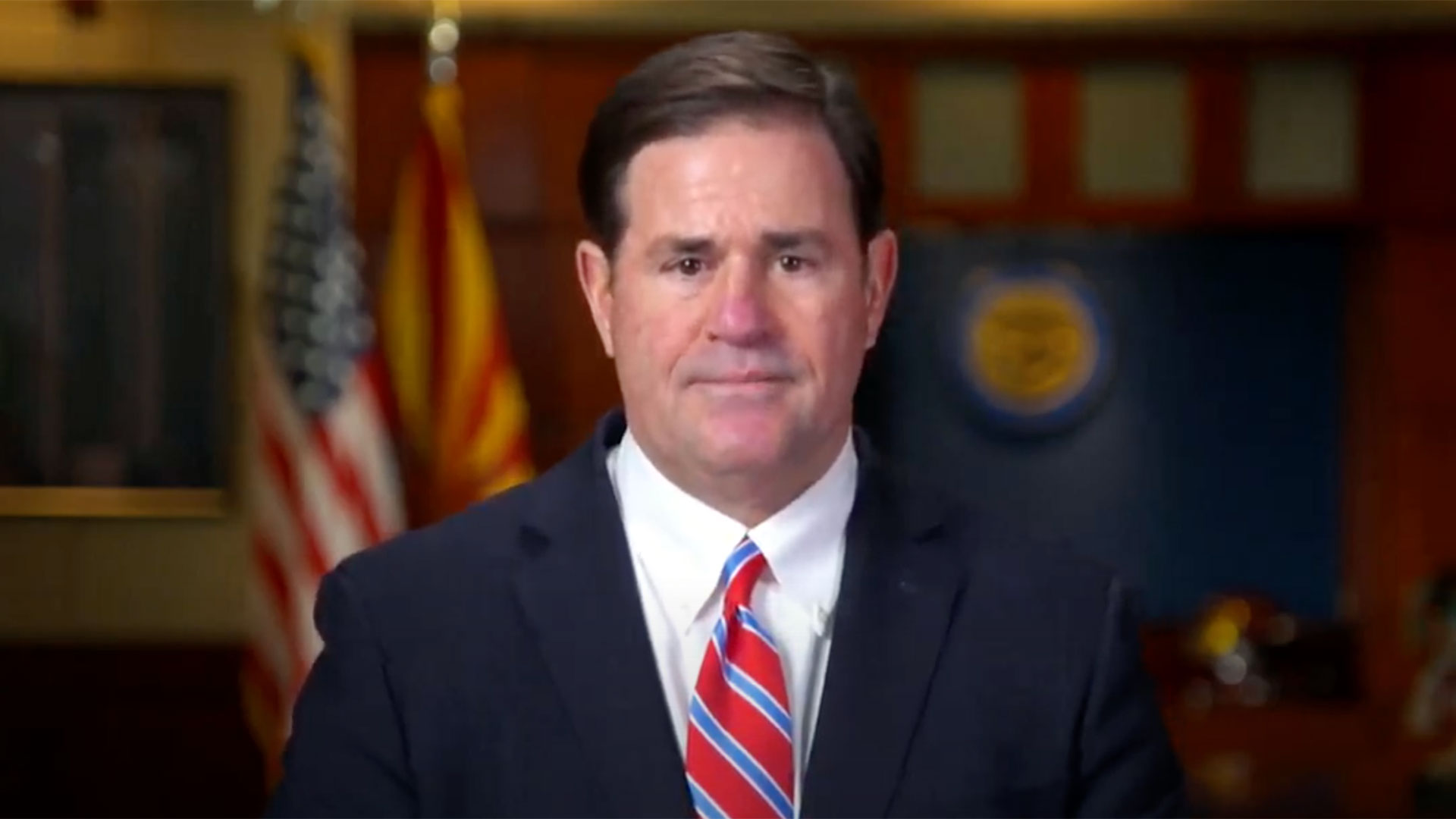 Gov. Doug Ducey delivers the annual State of the State address online due to COVID-19.  Jan. 11, 2021