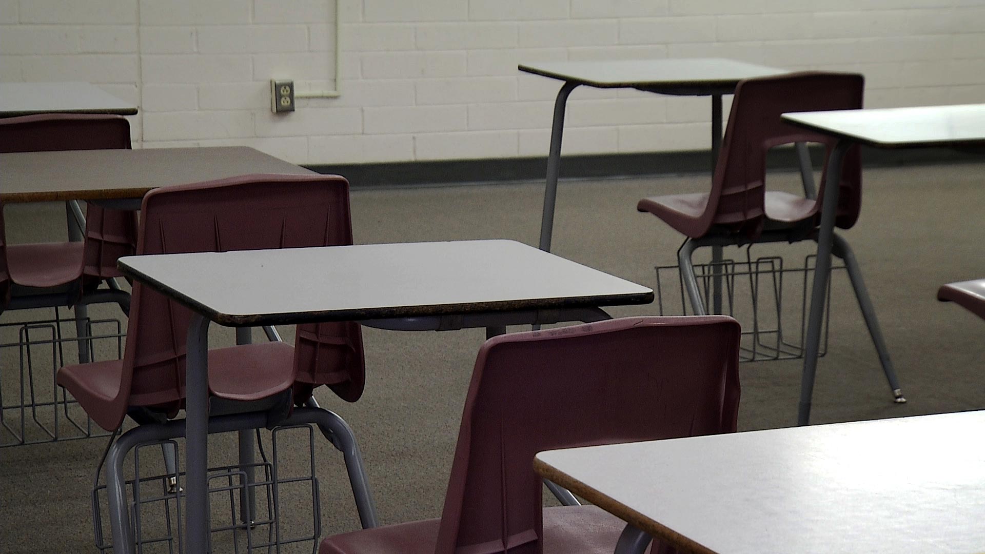 360 empty school desks