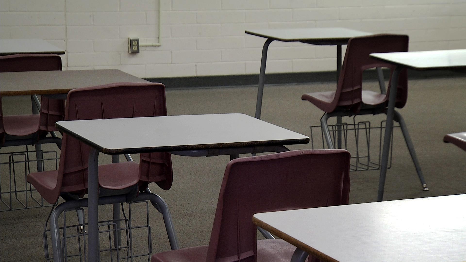 An empty classroom at Gridley Middle School in Tucson. November 2020. 