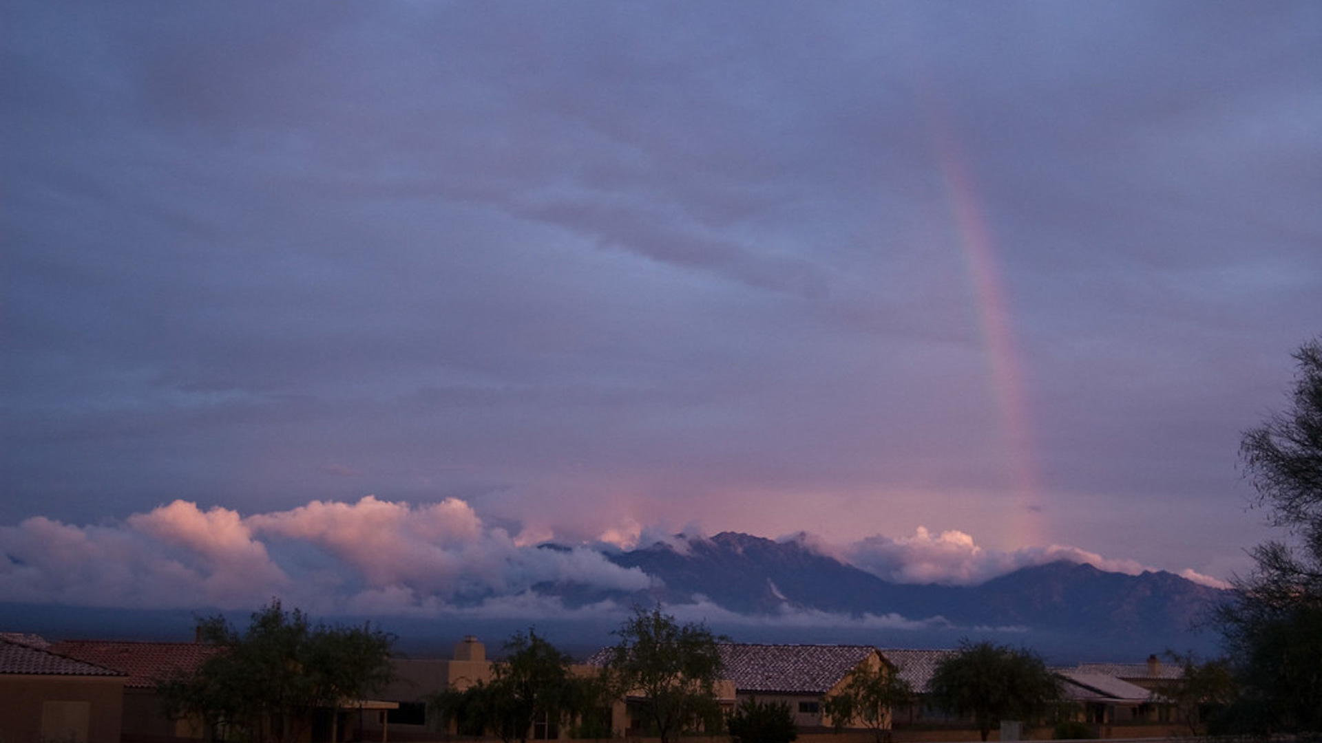 Clouds and rainbow over Tucson during 2021 monsoon. 